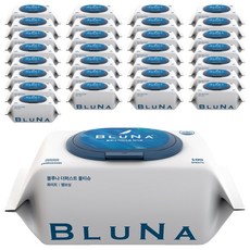 블루나 더퍼스트 물티슈 화이트, 55g, 100매, 30개