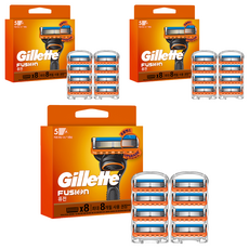 Gillette 吉列 Fusion手動刮鬍刀頭, 3組, 8入