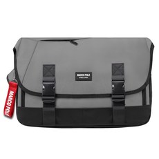 MARCO POLO 男士編輯信使袋MP6334 +鑰匙戒指, 灰色的