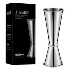 Wit Manto Jigger 刻度盎司杯 不鏽鋼, 銀色, 1個