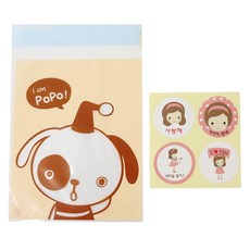 Hwangssinaedosirak 自黏Yummy內包裝袋 小狗 50p + 戀人少女 50p, 1套