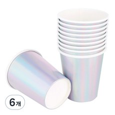 메탈릭 파티컵 홀로그램 실버 240ml, 10개입, 6개