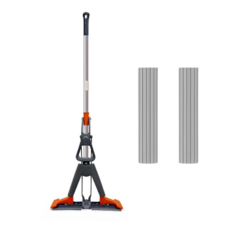 Yegrina 寬版可折疊紙漿吸水拖把 + 補充紙漿頭 2入組, 1套