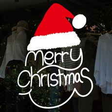 Mungkiwoldeu 聖誕節窗戶貼紙 雪花貼紙 窗貼 S4 044 聖誕老人徽章 02, 1個, 白色 + 紅色