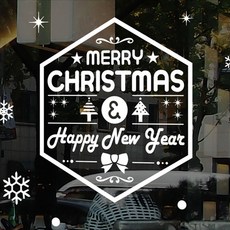 Mungkiwoldeu 聖誕節玻璃雪花貼紙 貼膜, S4_069 Typo Christmas 01