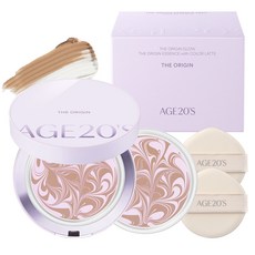 AGE20'S The Origin水潤光澤精華粉餅 12.5g+替換芯 12.5g, 23 Lavender Latte, 1組
