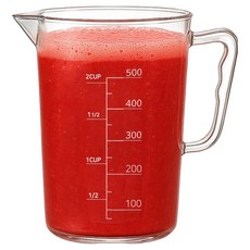 리빙메이커 업소용 PC비커 가벼운 워터포트 물 피쳐 계량컵, 투명, 500ml, 1개