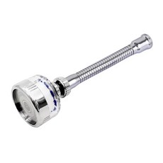 WE CHAMP 可固定式水龍頭萬向增壓濾水器/節水器, 不鏽鋼面板, 可替換濾芯, 全部可拆卸設計, 5 x 6.5cm, 1個