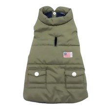 PET PARADISE 寵物 衣服 羽絨背心 3S 適用重量3公斤, 軍綠色, 1件