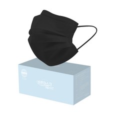 바른 에어핏 일회용 마스크 대형 성인용, 50개입, 1개, 블랙