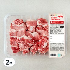 곰곰 한돈 1등급 갈비찜용 (냉장), 1kg, 2팩