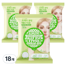 아리얼 스무스 앤 퓨어 프레쉬 쿨링 데오 티슈 20p, 18개, 116g