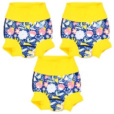 Splash About Happy Nappy Duo 銀離子3D雙層游泳尿布褲, 環保省錢可重複使用, XL, 3件