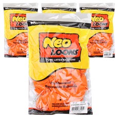 네오텍스 30cm 라운드풍선, 스탠다드 오렌지, 4개