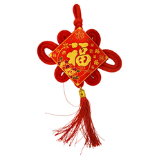 吊飾 6個, 金福 紅色