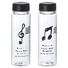 yamada 音符冷水瓶 530ml 音樂元素設計 輕巧便攜, 1組, 透明