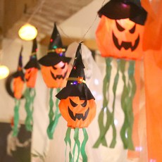 Stupid 大型LED燈飾掛旗 5p全套組 3m 南瓜, 1套, 橘色