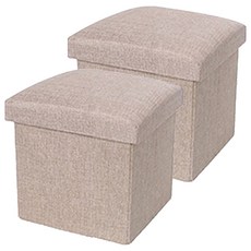 Sonio 堅固耐用摺疊收納箱 25 x 25 x 25 cm, 11 淺咖啡色, 2個