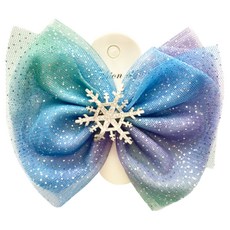 SY 公主系 蝴蝶雪花壓夾 童, 深藍色, 10cm