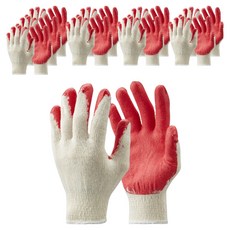 한우 면사 반코팅 작업 장갑 좌우 세트, 10개