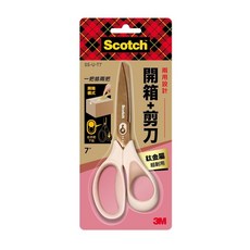 3M Scotch 鈦金屬不鏽鋼二合一開箱剪刀, 刀尖圓潤 舒適握柄, SS-U-T7, 1支