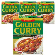 S&B 金牌蔬菜咖哩醬 中辣, 230g, 4個