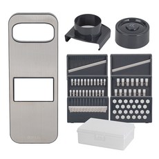 domus. 磁吸式不鏽鋼多功能切片刨絲器6件組 + 握把 + 滑軌 + 收納盒套組, 混合顏色, 1套