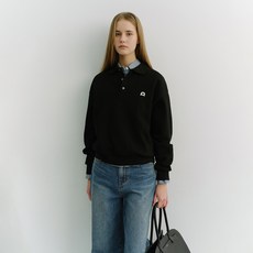 던스트 LEATHER LOGO COLLARED T-SHIRT UDTS6A110BK