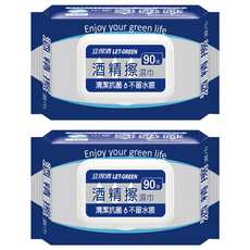Let-Green 立得清 酒精擦濕巾 掀蓋包, 1入, 2包