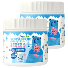 in plus 贏 完整機能魚油 貓咪專用配方, 添加挪威鮭魚油, 含Omega-3, CoQ10, Ovopet專利蛋殼膜, 90顆, 2罐