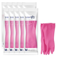 Home edition MYUNGJIN 橡膠手套, 10包, M, 粉色