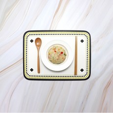 아이타 로맨틱 방수 식탁매트, 하얀꽃, S(40 x 30 cm), 2개