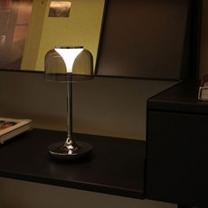 오아 크로멜 LED 무드등 수면등 테이블 인테리어 침실 무선 탁상 조명 단스탠드, 실버