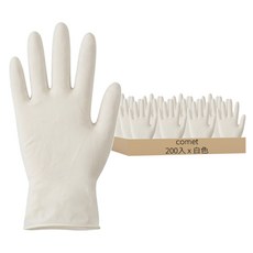 comet 合成橡膠手套 200入, 中(M), 白色, 1盒