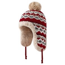 Parajuni 民族風刷毛內襯護耳戶外運動帽 HJ0843, 紅色, 1個