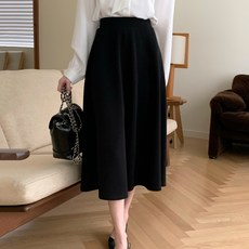 afinar 女款開衩A字鬆緊帶長裙