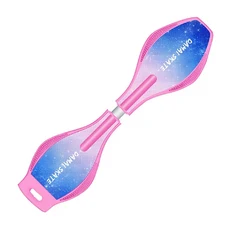 360度扭力耐磨極光輪蛇板，高彈PU極光輪，四層加厚彈簧扭力鋼板，踏板防滑設計, 25 x 12 x 85cm, 星雲粉, 1個