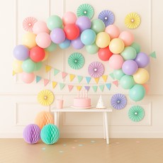 PARTYSHOW 霧面粉彩混合氣球 30cm 50入, 隨機出貨, 1個