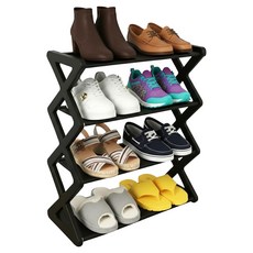 J-Home 4層鞋櫃整理架 層架, 1個, 黑色