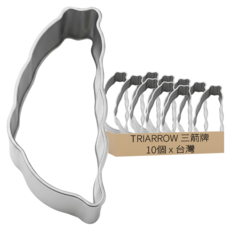 TRIARROW 三箭牌 臺灣鳳梨酥模 37 x 73 x 17mm 10入, 台灣 銀色, 1組