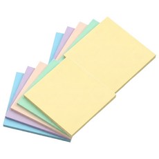 Kumal 半透明防水便條紙自黏貼紙 7.5 x 7.5 cm, 粉彩, 10個, 50張