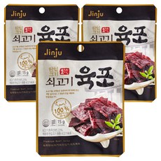 진주햄 천하장사 쇠고기 육포, 15g, 3개