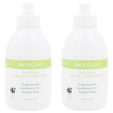 MOOGOO 天然初乳潤髮乳, 牛奶蛋白滋潤髮絲, 植物萃取油脂修復毛躁, 純淨無添加, 敏感肌適用, 500ml, 2瓶