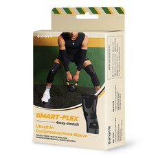 SMART FIT 新材質運動8重貼紮超薄護膝 右側專用 SS-K01, 黑色, 1個