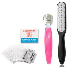 플로리빙 발 각질 굳은살 제거 면도기 로즈 + 면도날 10p + 각질제거기 세트, 1세트