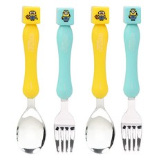 LILFANT 小小兵印花餐具組, 湯匙 2入+叉子 2入, 混色