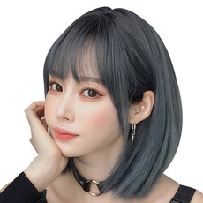 Meirian 女性短直髮全頂假髮, 亞麻灰色, 1個