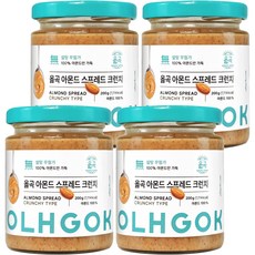 옳곡 아몬드 스프레드 크런치, 4개, 200g