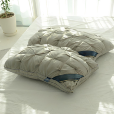 SOMLIM LIFE 可水洗蓬鬆熟睡枕頭 + 枕芯, 灰色, 2個