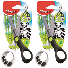 Maped 熊貓舒適省力剪，幼兒適用，人體工學設計，自動開合，可愛造型, 顏色隨機, 2支